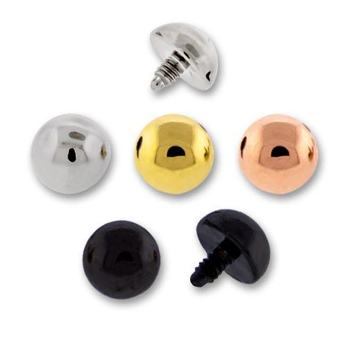 Body Jewelry Parts 16g/18g Titanium Dome Replacement Heads - 1 Piece #SPLT -Rebel Bod-RebelBod