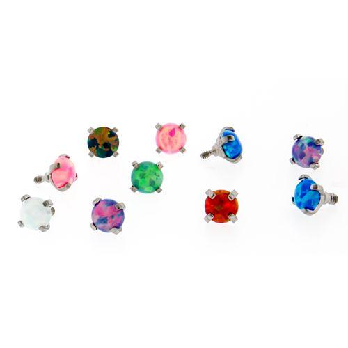 16g/18g Titanium Opal Prong Set End - 1 Piece -Rebel Bod-RebelBod