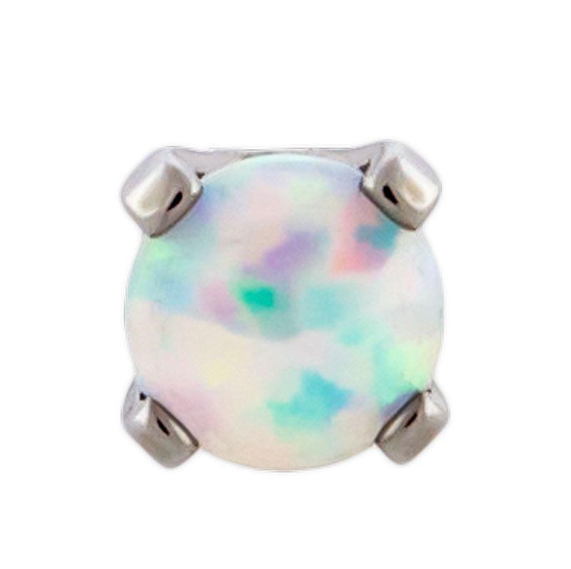 16g/18g Titanium Opal Prong Set End - 1 Piece -Rebel Bod-RebelBod
