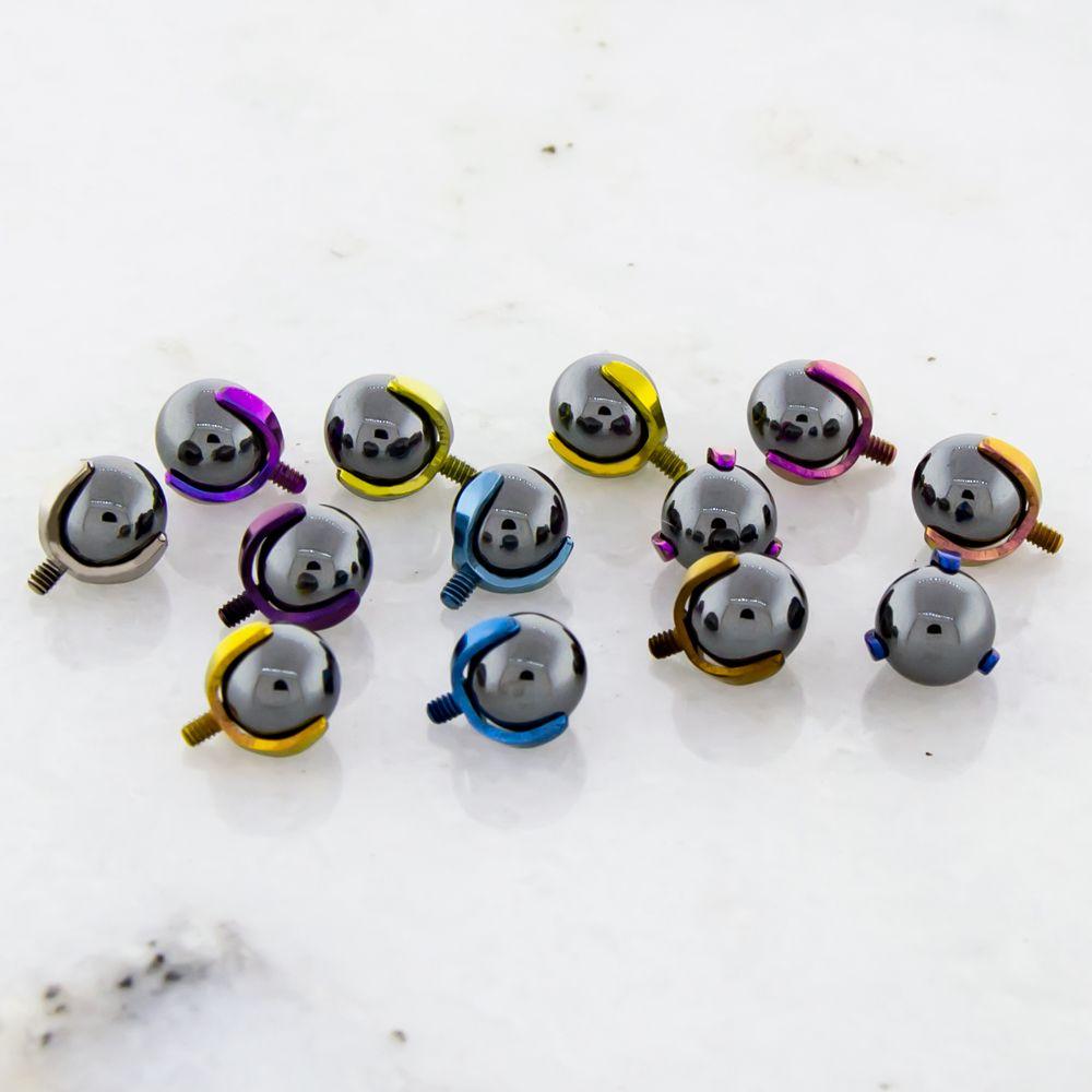 Body Jewelry Parts 16g/18g Titanium Prong Set Cabochon End - 1 Piece -Rebel Bod-RebelBod
