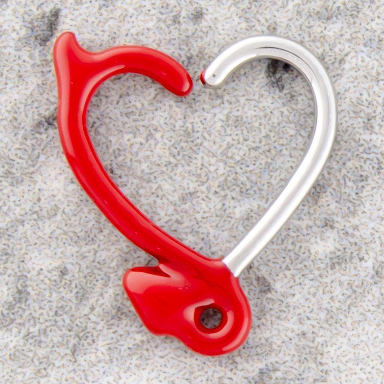 Cartilage Earring - Cartilage Hoop 16g Annealed Heart Devil Tail Daith Ring - 1 Piece -Rebel Bod-RebelBod