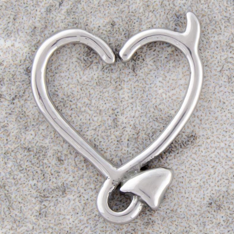 Cartilage Earring - Cartilage Hoop 16g Annealed Heart Devil Tail Daith Ring - 1 Piece -Rebel Bod-RebelBod