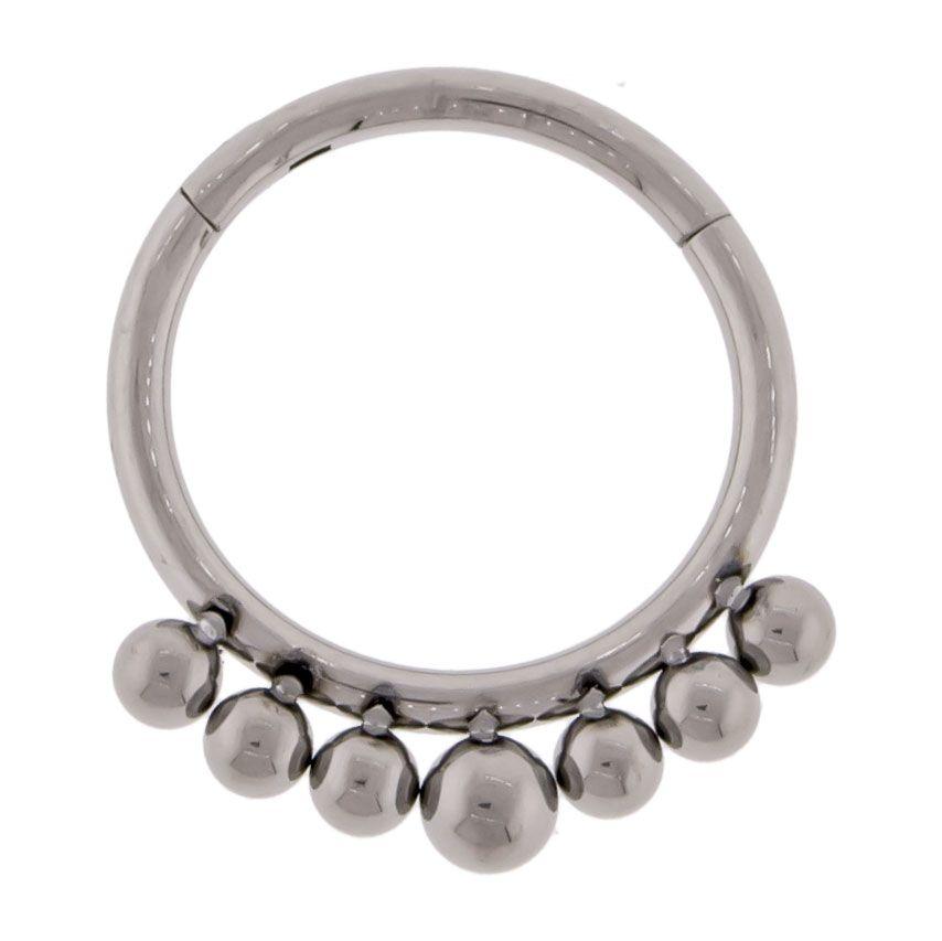 SEAMLESS CLICKER 16g Beaded Titanium Hinged Segment Ring - 1 Piece -Rebel Bod-RebelBod