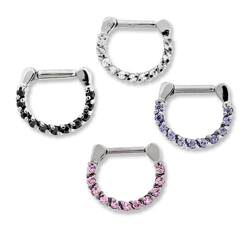 SEAMLESS CLICKER 16g Cz Septum Clickers - 1 Piece -Rebel Bod-RebelBod