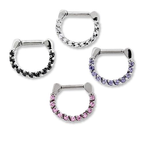SEAMLESS CLICKER 16g Cz Septum Clickers - 1 Piece -Rebel Bod-RebelBod