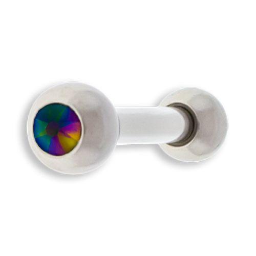 Cartilage Earring - Cartilage Barbell 16g Externally Threaded Barbell W/ Gems  - 1 Piece #SPLT#6 -Rebel Bod-RebelBod