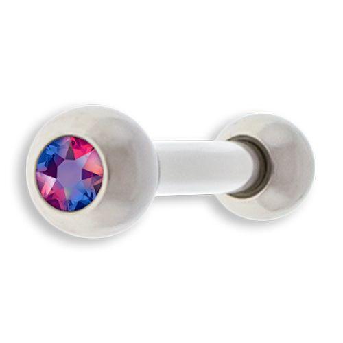 Cartilage Earring - Cartilage Barbell 16g Externally Threaded Barbell W/ Gems  - 1 Piece #SPLT#6 -Rebel Bod-RebelBod