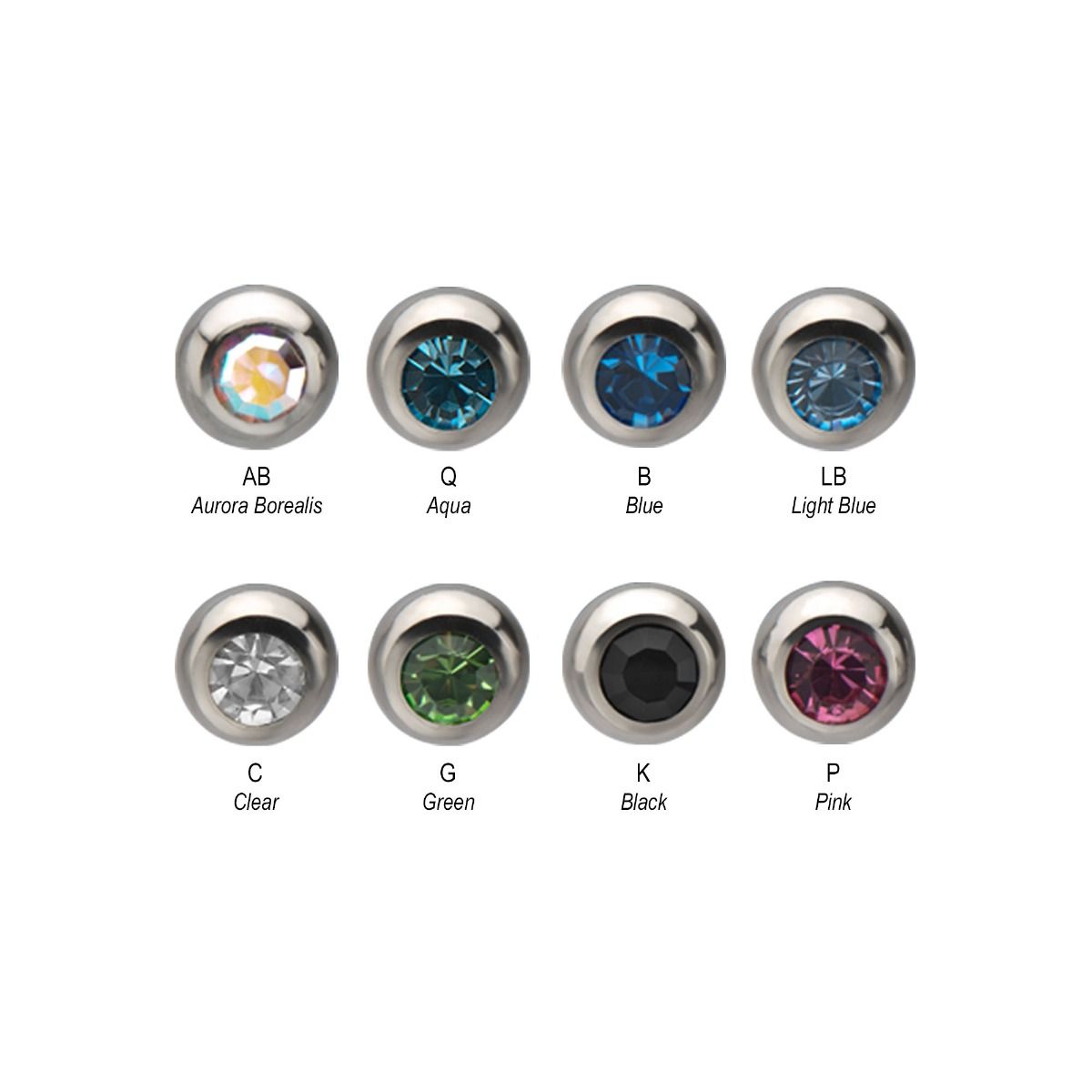 Labret Studs 16g Externally Threaded Bezel Set Gem Top Flat Back Labret -Rebel Bod-RebelBod