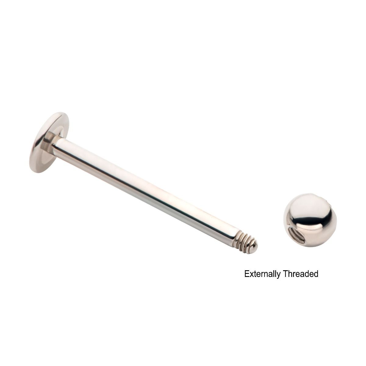 16g Externally Threaded Bezel Set Gem Top Flat Back Labret - 1 Piece ...