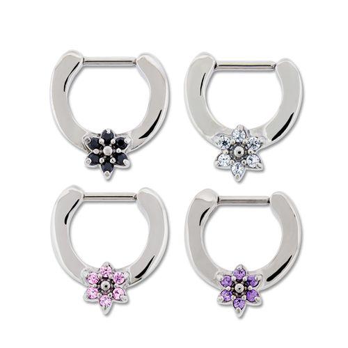 SEAMLESS CLICKER 16g Flower Septum Clicker - 1 Piece -Rebel Bod-RebelBod