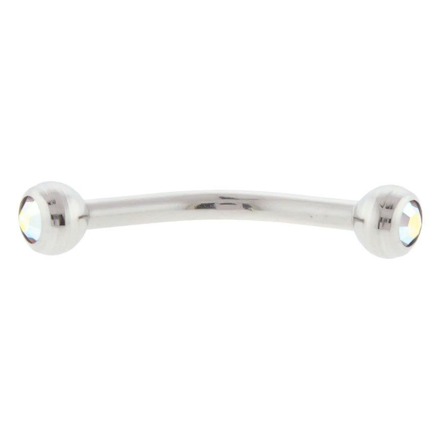 CURVED BARBELL 16g Internally Threaded Curved Barbells W/ Gems - 1 Piece #SPLT -Rebel Bod-RebelBod