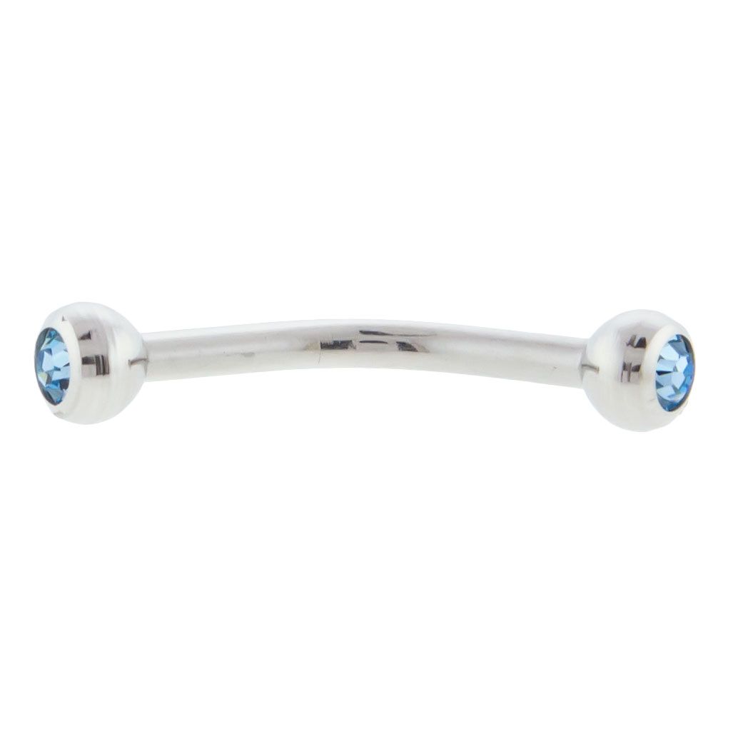 CURVED BARBELL 16g Internally Threaded Curved Barbells W/ Gems - 1 Piece #SPLT -Rebel Bod-RebelBod