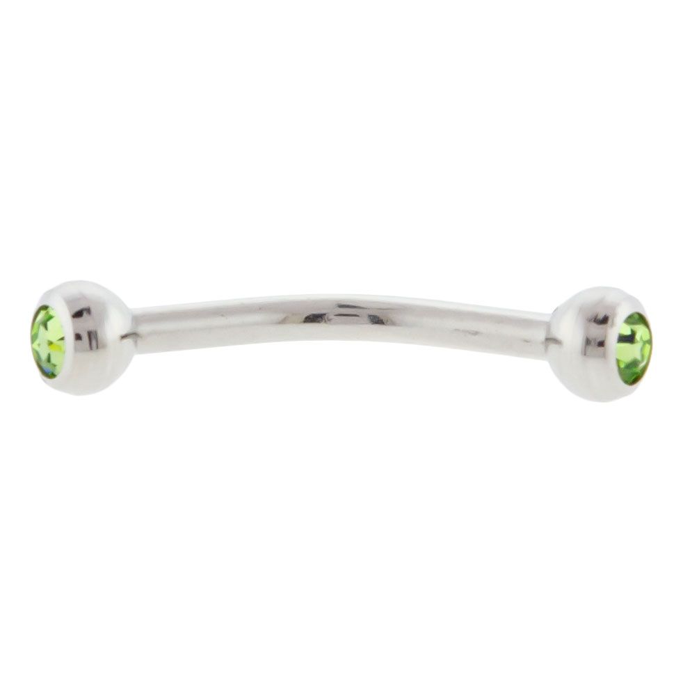 CURVED BARBELL 16g Internally Threaded Curved Barbells W/ Gems - 1 Piece #SPLT -Rebel Bod-RebelBod