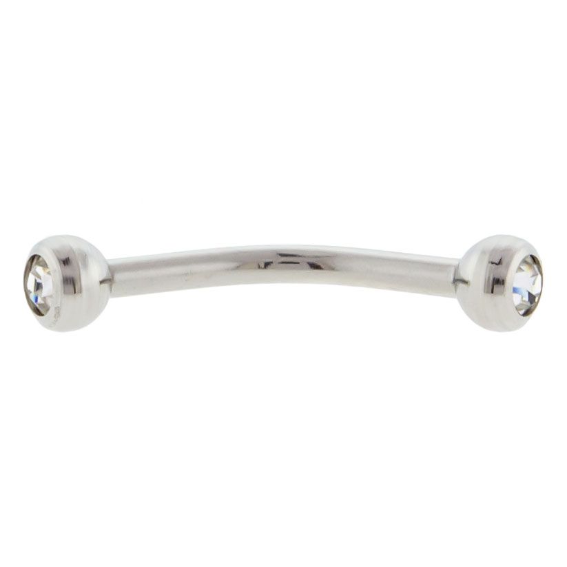 CURVED BARBELL 16g Internally Threaded Curved Barbells W/ Gems - 1 Piece #SPLT -Rebel Bod-RebelBod