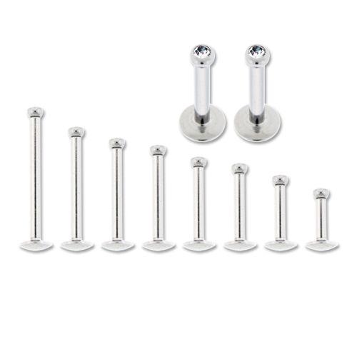 16g Internally Threaded SWAROVSKI Gem Labrets w/ 5mm Back - 1 Piece #S ...