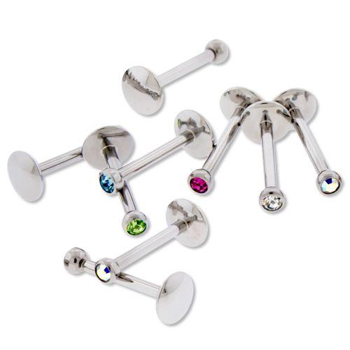 Labret Studs 16g Internally Threaded SWAROVSKI Gem Labrets With 5mm Back - 1 Piece #SPLT#6 -Rebel Bod-RebelBod