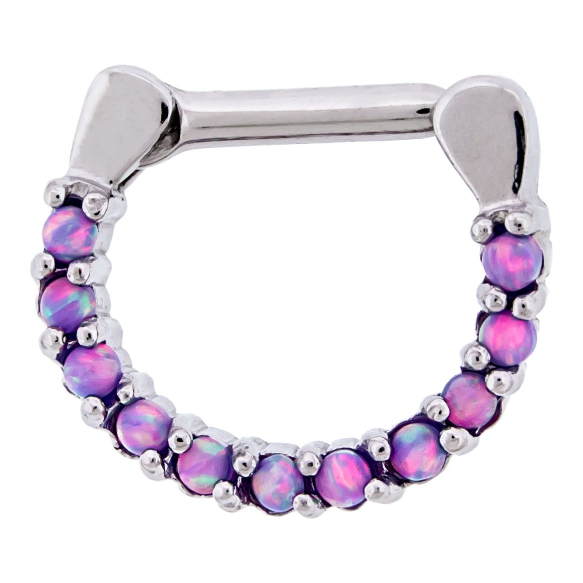 SEAMLESS CLICKER 16g Opal Septum Clickers - 1 Piece -Rebel Bod-RebelBod