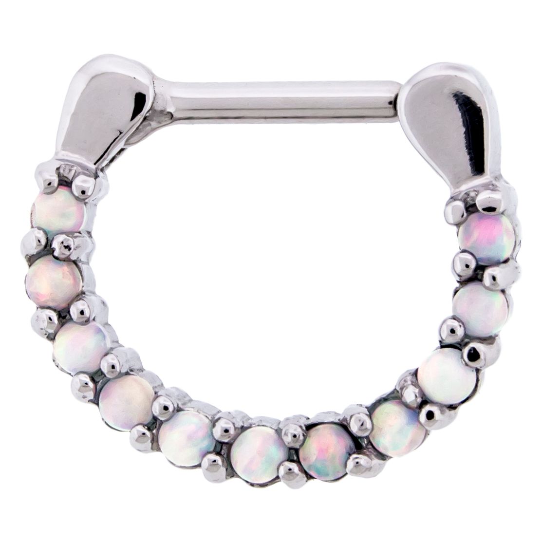 SEAMLESS CLICKER 16g Opal Septum Clickers - 1 Piece -Rebel Bod-RebelBod