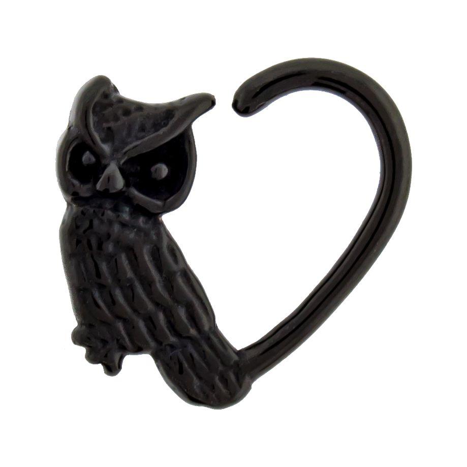 SEAMLESS RING 16g Owl Heart Seamless - 1 Piece -Rebel Bod-RebelBod