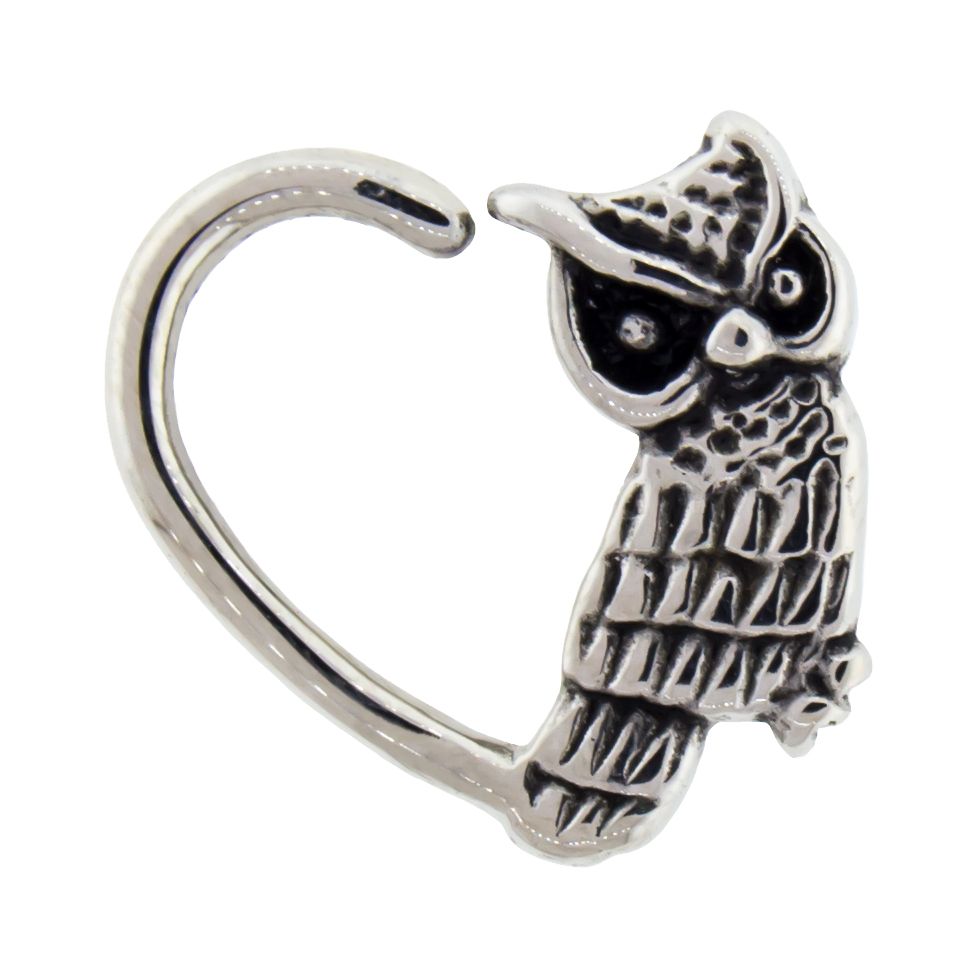 SEAMLESS RING 16g Owl Heart Seamless - 1 Piece -Rebel Bod-RebelBod