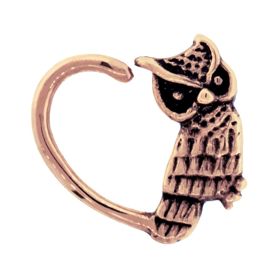 SEAMLESS RING 16g Owl Heart Seamless - 1 Piece -Rebel Bod-RebelBod