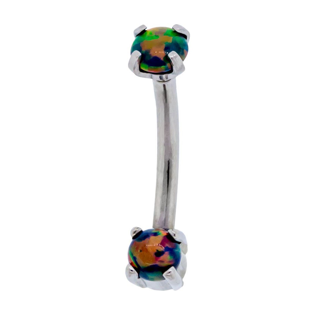 CURVED BARBELL 16g Steel Front Facing Opal Curves - 1 Piece -Rebel Bod-RebelBod