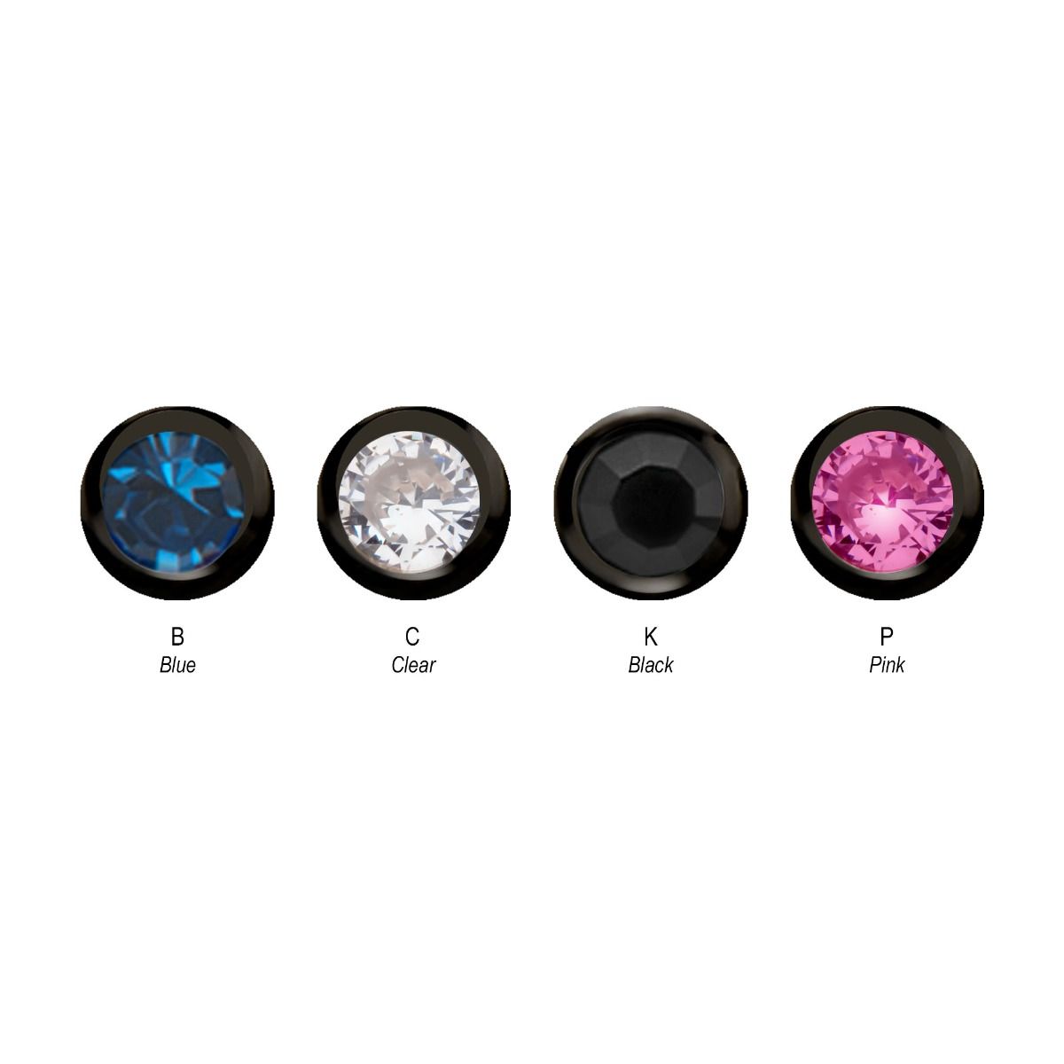 Labret Studs 16g Titanium PVD Internally Threaded Bezel Set Gem Top Labret -Rebel Bod-RebelBod