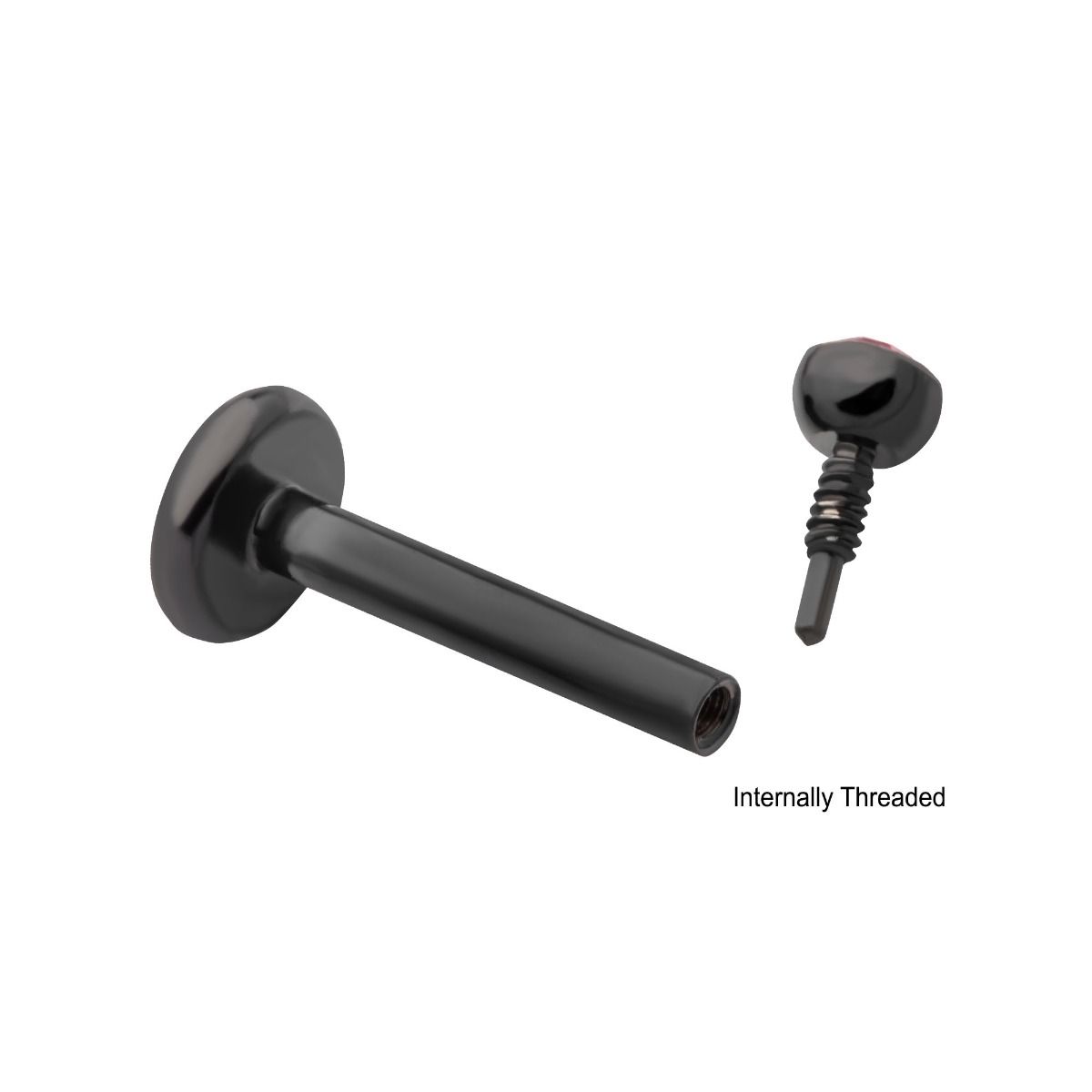 Labret Studs 16g Titanium PVD Internally Threaded Bezel Set Gem Top Labret -Rebel Bod-RebelBod