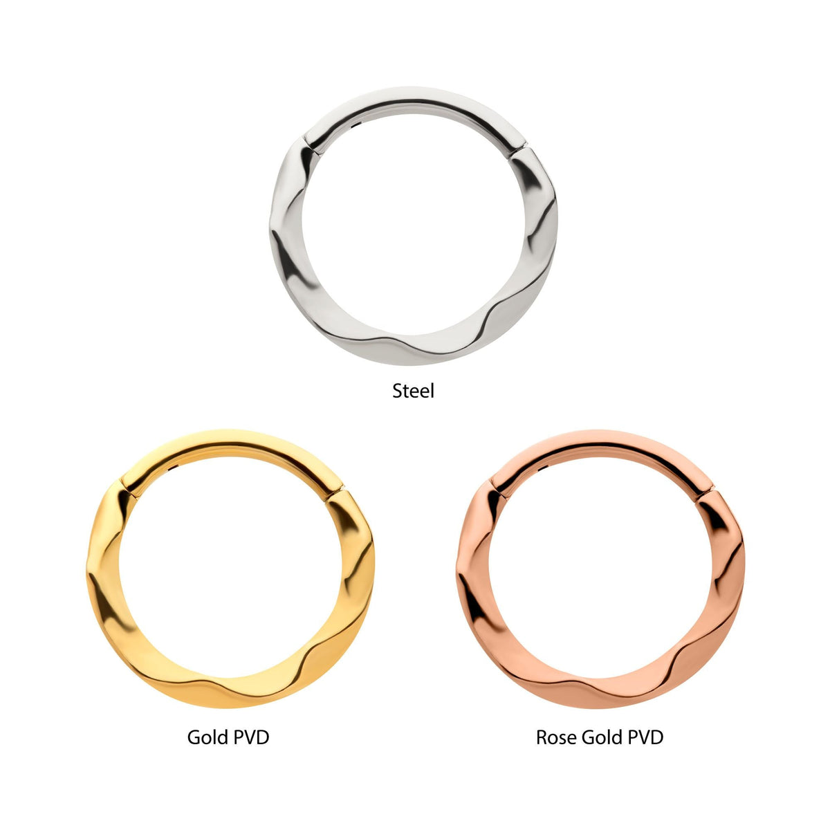 SEAMLESS CLICKER 16g Wavy Hoop Hinged Segment Clicker sbvsgrhd621 -Rebel Bod-RebelBod