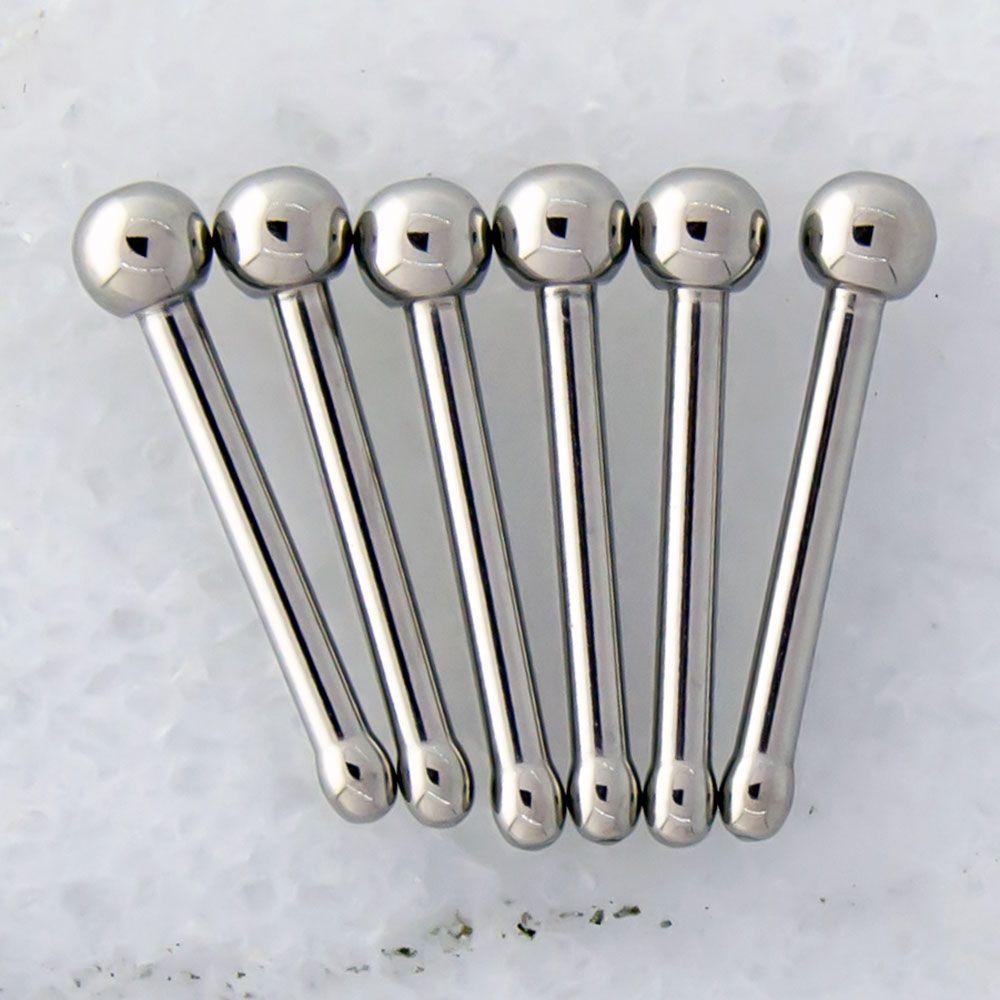 Nose Ring - Nose Studs 18g &amp; 20g Steel Nose Bone With Plain Ball - 1 Piece #SPLT#6 -Rebel Bod-RebelBod