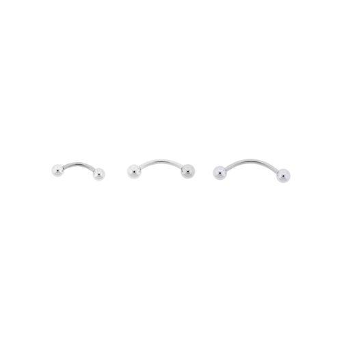 18g Steel Externally Threaded Curved Barbells 1 Piece SPLT12