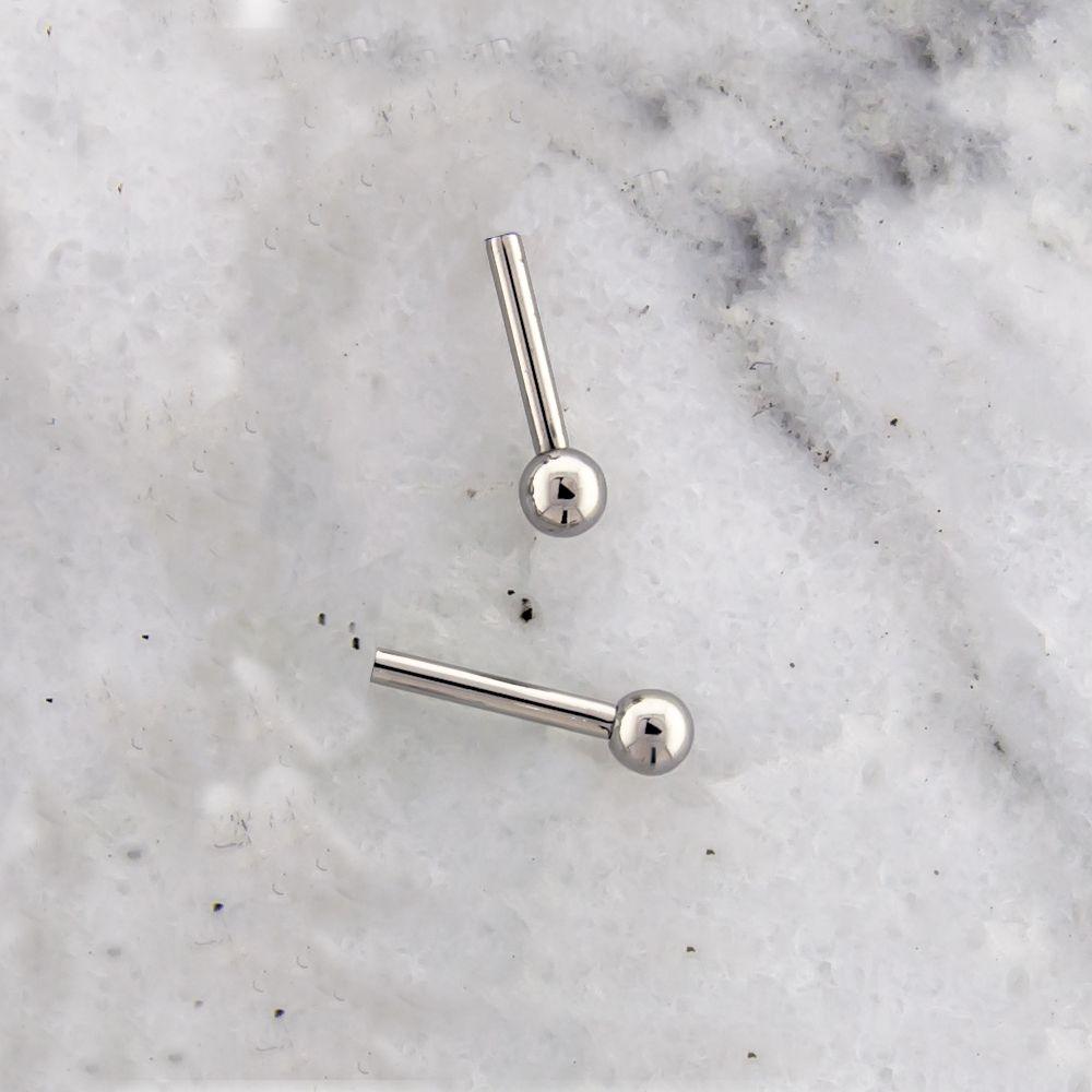 STRAIGHT BARBELL 18g Titanium Straight Barbell With One Fixed Ball - 1 Piece -Rebel Bod-RebelBod