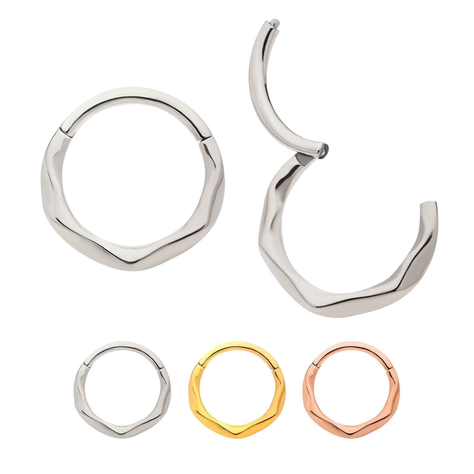 SEAMLESS CLICKER 18g Wavy Hoop Hinged Segment Clicker -Rebel Bod-RebelBod