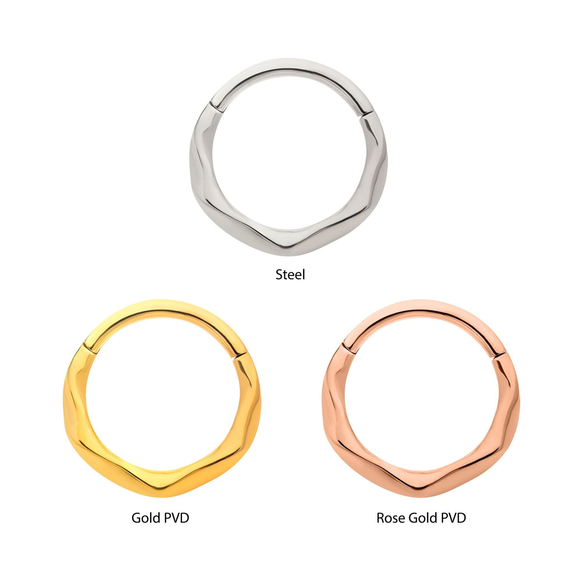 SEAMLESS CLICKER 18g Wavy Hoop Hinged Segment Clicker -Rebel Bod-RebelBod