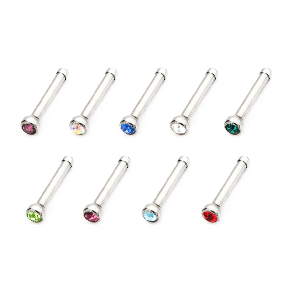 18g w/ 1.5mm Press Fit Gem Top Nose Bone sbvnpfb