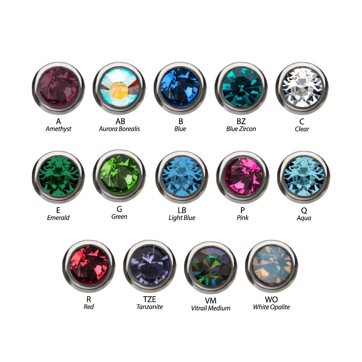 19G Nose Stud Nose Ring Press Fit Bezel Set Gem Top Nose Bone
