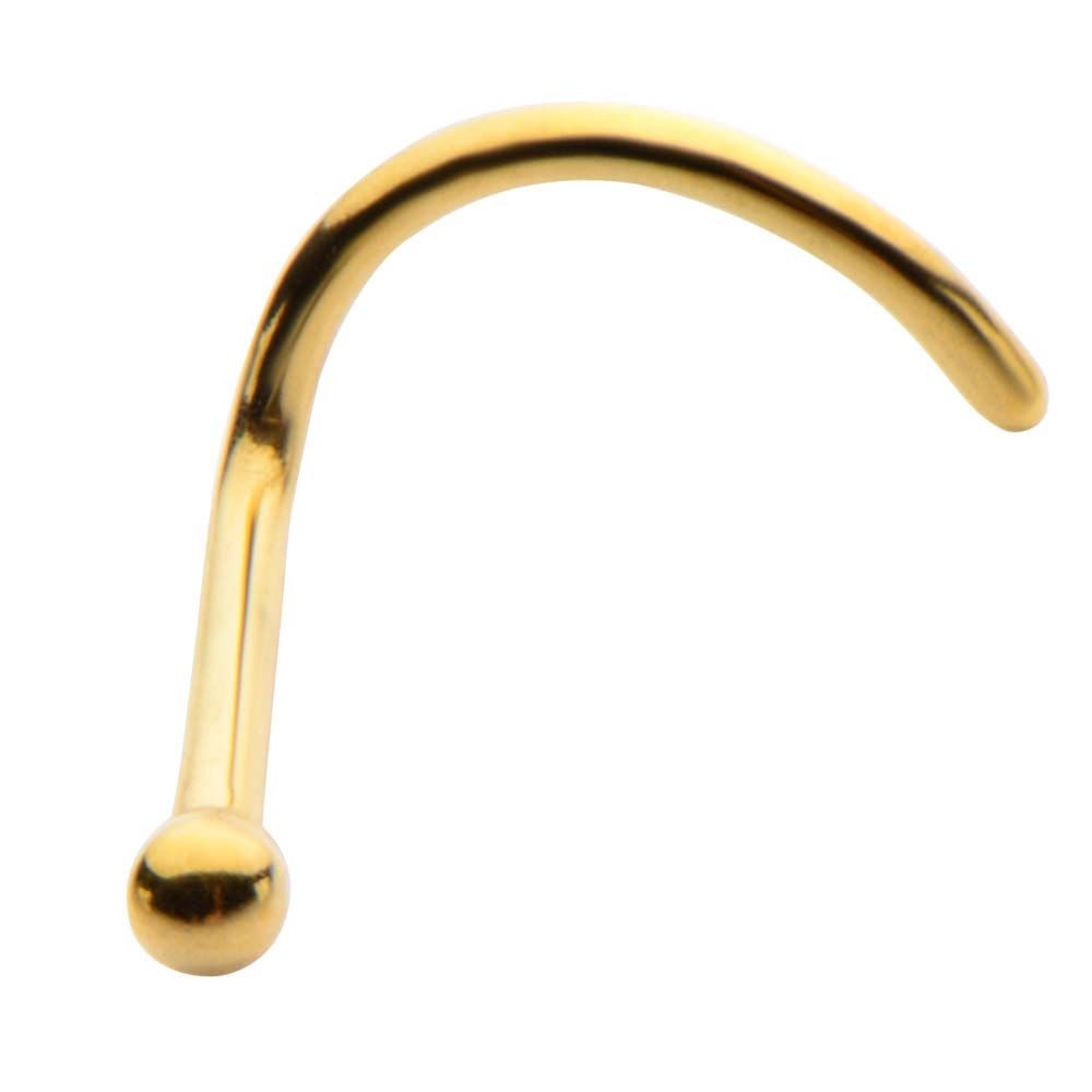 Nose Ring - Nose Screw 20g 6mm Gold PVD nose screw 15mm Ball -Rebel Bod-RebelBod