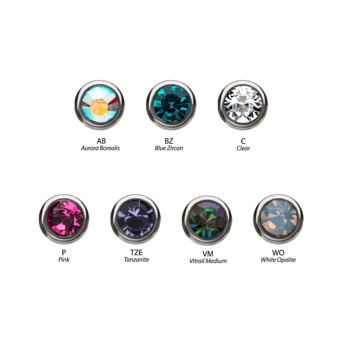 Nose Ring - Nose Studs 20g Press Fit Bezel Set Gem Top Nose Bone sbvnlpb -Rebel Bod-RebelBod