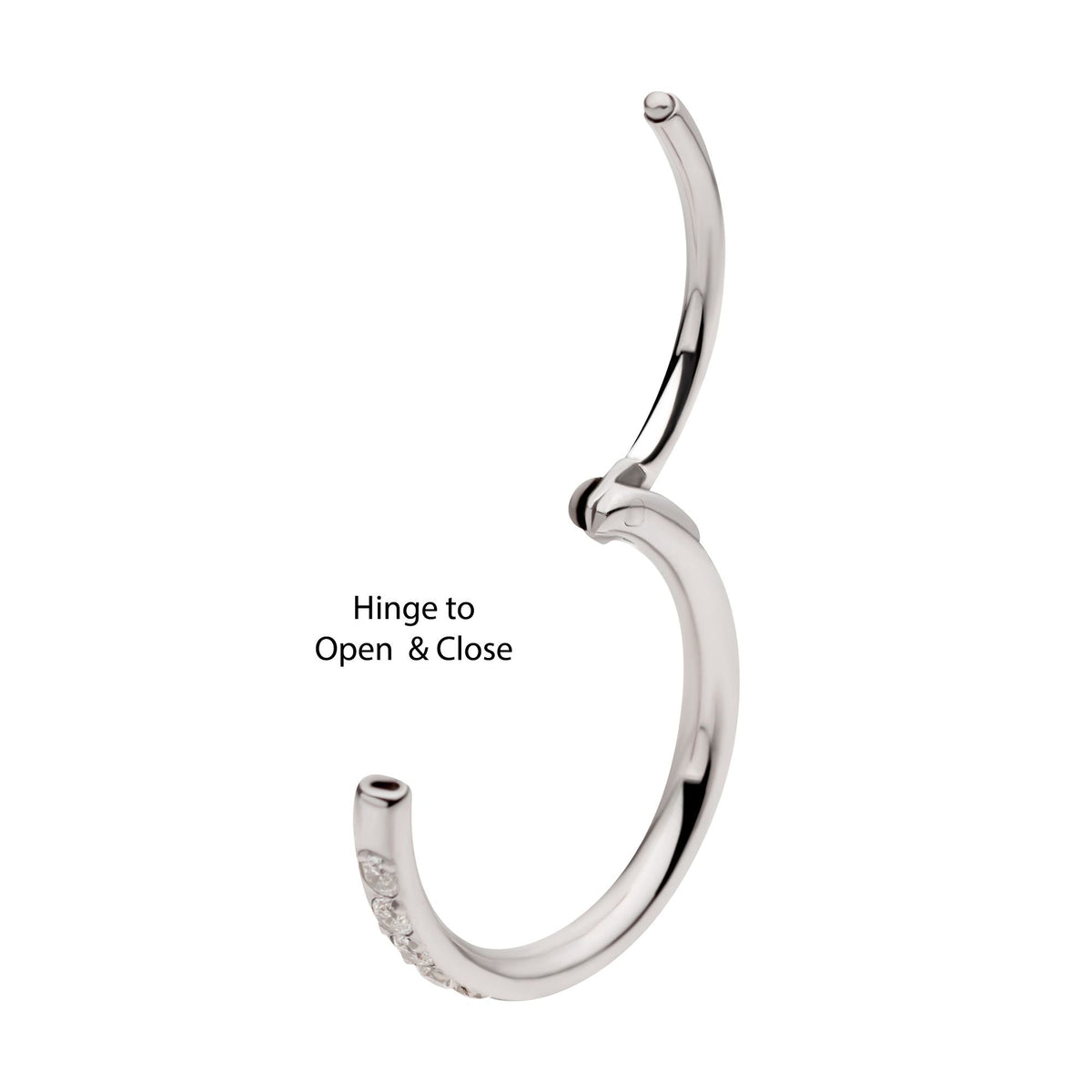 SEAMLESS CLICKER 20g Wearable 16g Body Hoop 1mm CNC Set CZ Eternity Gem Side Facing Hinged Segment Clicker sgrh03c208c -Rebel Bod-RebelBod