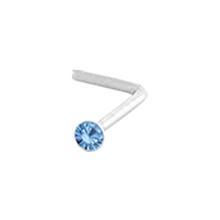 Nose Ring - L-Shaped Nose Ring 20g with 2mm Gem Top L Bend Shape sbvnbl2sf -Rebel Bod-RebelBod