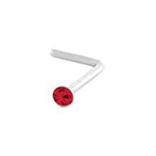Nose Ring - L-Shaped Nose Ring 20g with 2mm Gem Top L Bend Shape sbvnbl2sf -Rebel Bod-RebelBod
