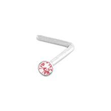 Nose Ring - L-Shaped Nose Ring 20g with 2mm Gem Top L Bend Shape sbvnbl2sf -Rebel Bod-RebelBod