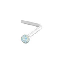 Nose Ring - L-Shaped Nose Ring 20g with 2mm Gem Top L Bend Shape sbvnbl2sf -Rebel Bod-RebelBod