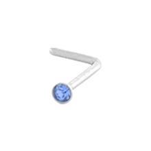 Nose Ring - L-Shaped Nose Ring 20g with 2mm Gem Top L Bend Shape sbvnbl2sf -Rebel Bod-RebelBod