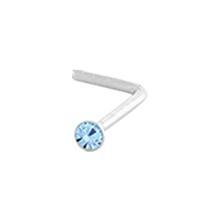 Nose Ring - L-Shaped Nose Ring 20g with 2mm Gem Top L Bend Shape sbvnbl2sf -Rebel Bod-RebelBod