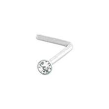 Nose Ring - L-Shaped Nose Ring 20g with 2mm Gem Top L Bend Shape sbvnbl2sf -Rebel Bod-RebelBod