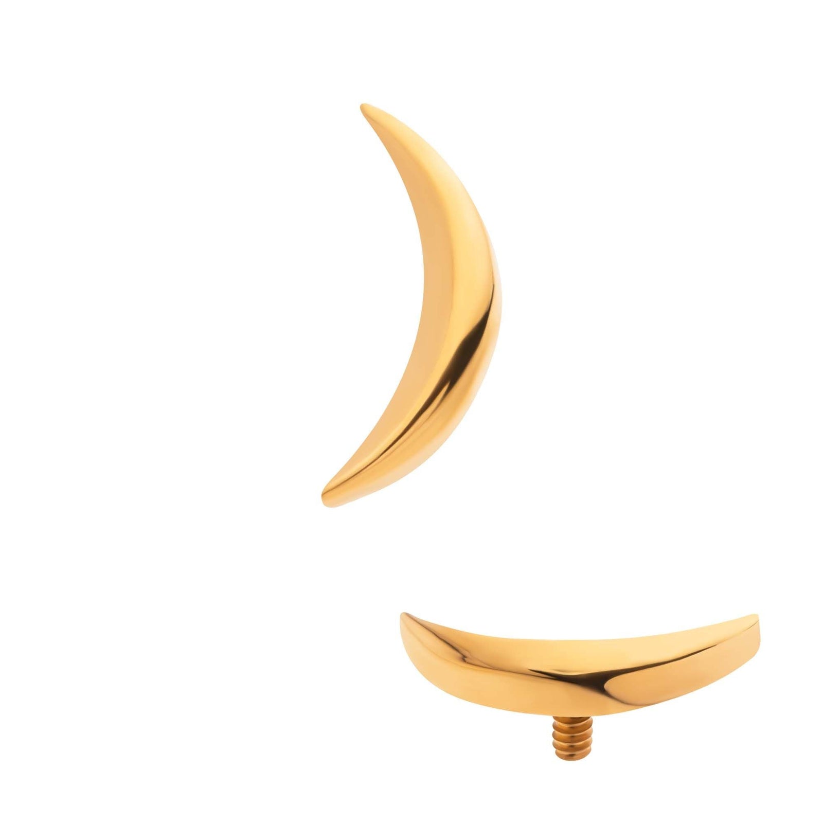 24Kt Gold PVD Titanium Internally Threaded Dome Moon Top tip24ktd58-16 -Rebel Bod-RebelBod