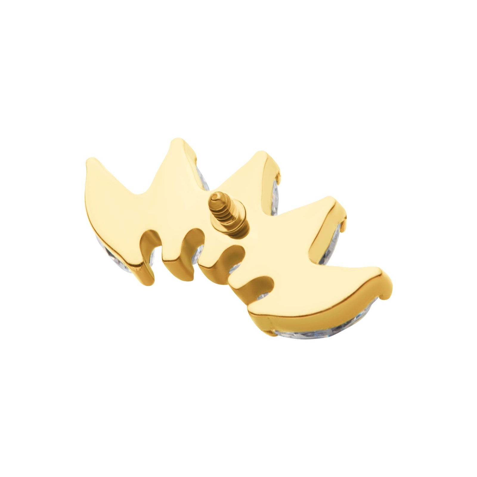 24Kt Gold PVD Titanium Internally Threaded Prong Set Marquise CZ 4-Cluster Top tip24ktd374c-16 -Rebel Bod-RebelBod