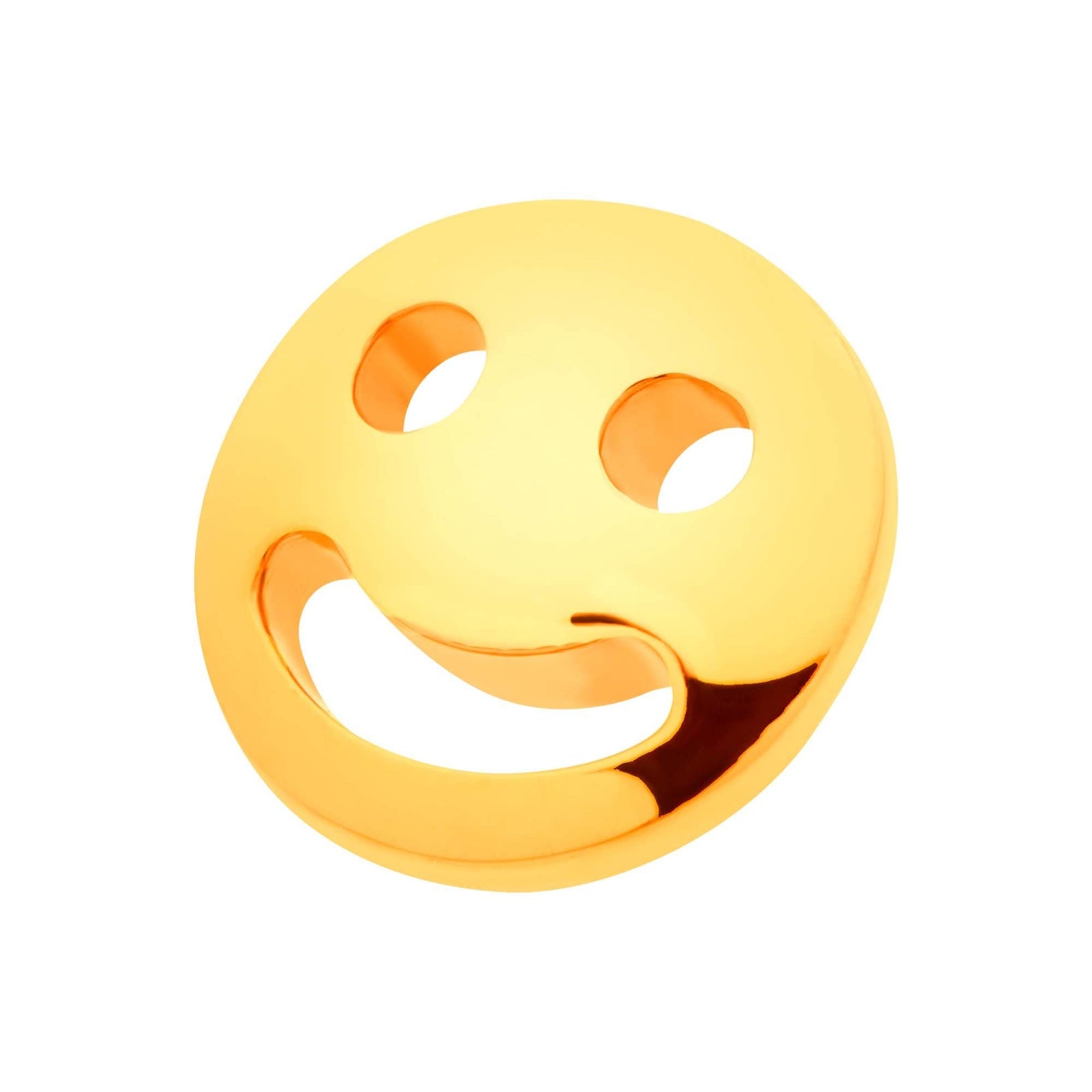 24Kt Gold PVD Titanium Internally Threaded Smiley Face Emoji Top tip24ktd729-16c -Rebel Bod-RebelBod
