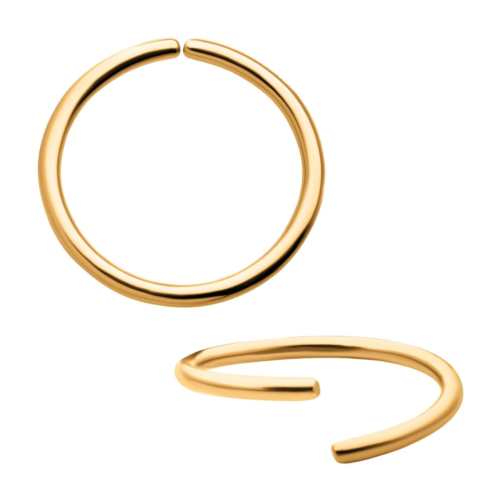 24Kt Gold PVD Titanium Seamless Split Ring tip24ksplt2006 -Rebel Bod-RebelBod